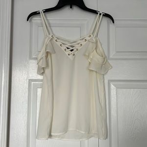 Express Criss-Cross Cold Shoulder Tank Top Blouse